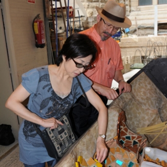 I was allowed to place colored glass mosaics as a commemoration  Inspiring!