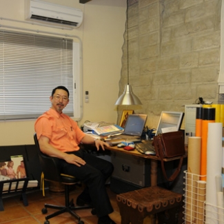 Etsuro's office 1 room in a church of course